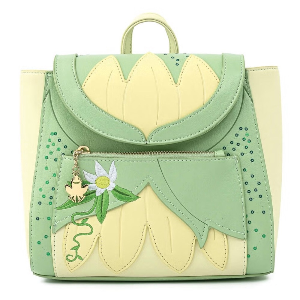 Disney Tiana x Loungefly Green and Yellow Floral Backpack Princess and The Frog
